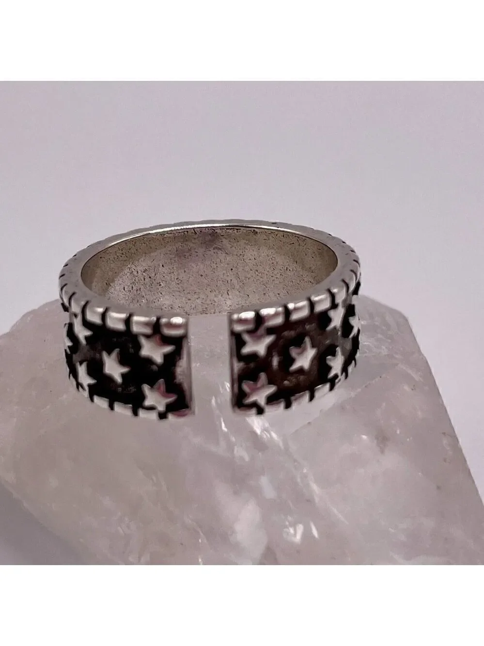 925 Sterling Stamped Adjustable Star Boho Ring #1308
